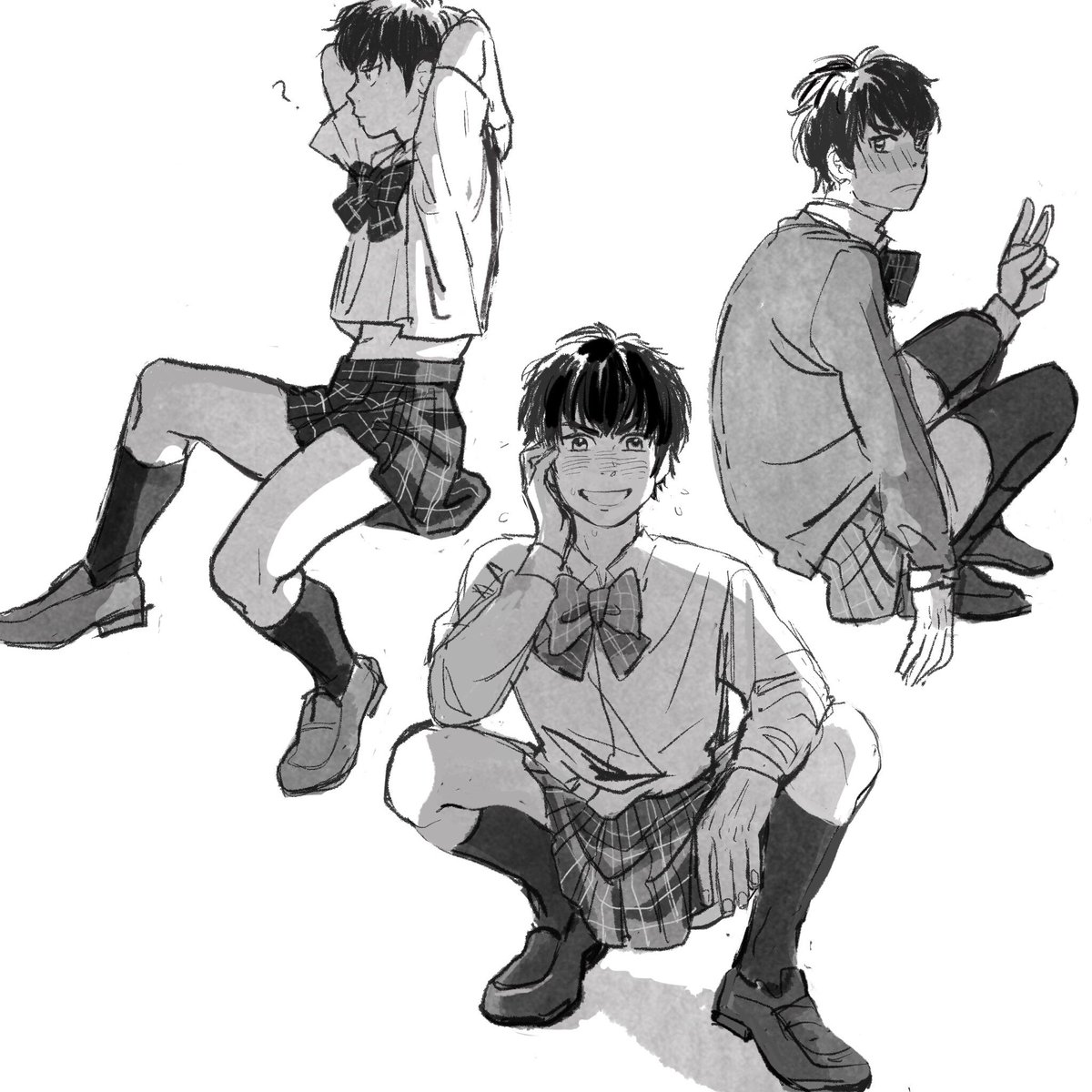 oshioshishiba's tweet photo. Goodnight doodles of eijun wearing a skirt https://t.co/ZzvHBpL8Eu