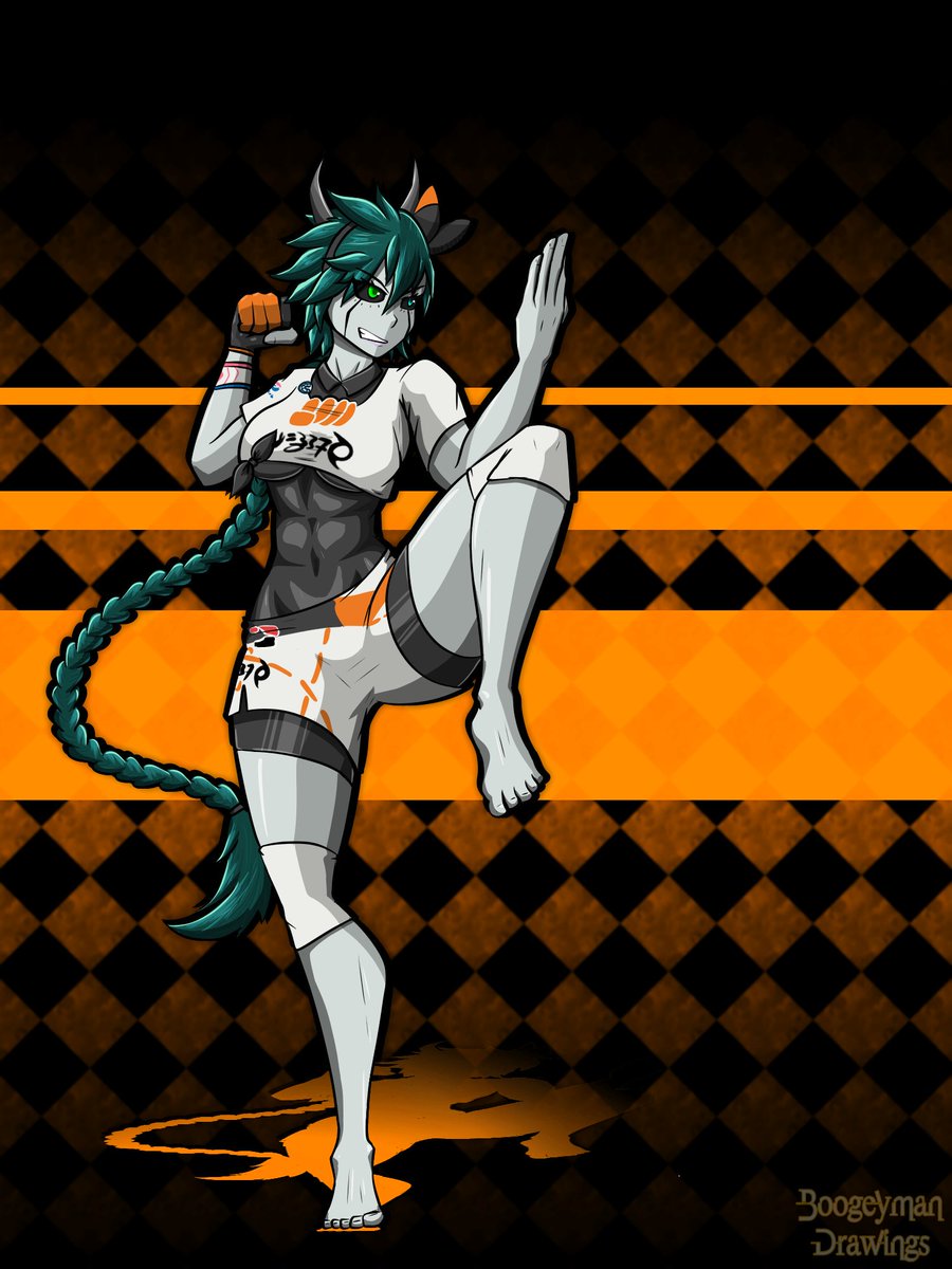Boogeym74050873's tweet photo. Dibujo de Boorasiel haciendo cosplay de #Bea de #PokemonSwordShield 

Espero les gusten las 3 variantes que hice del fondo ^^

Tags: #art #digitalart #cosplay #drawing #originalcharacter https://t.co/pvvG53eI77