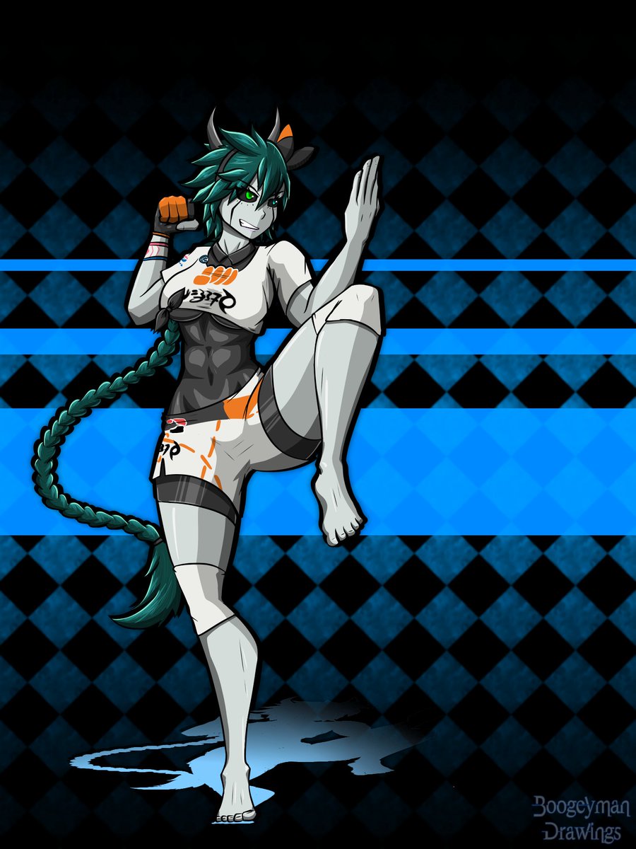 Boogeym74050873's tweet photo. Dibujo de Boorasiel haciendo cosplay de #Bea de #PokemonSwordShield 

Espero les gusten las 3 variantes que hice del fondo ^^

Tags: #art #digitalart #cosplay #drawing #originalcharacter https://t.co/pvvG53eI77
