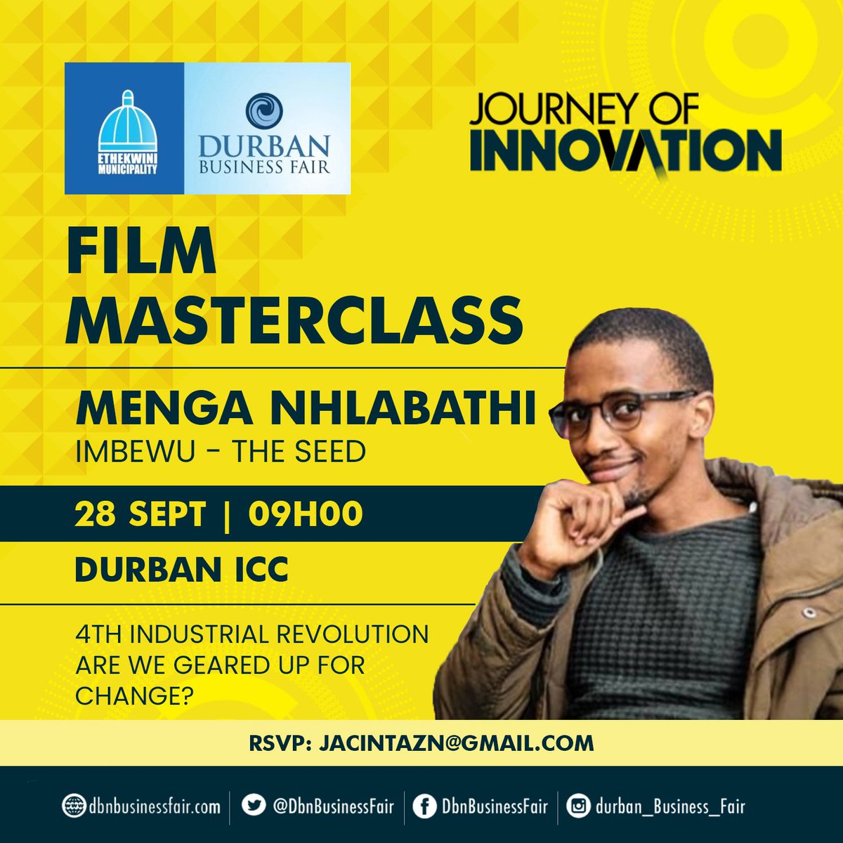 Join me and other film makers at the @DBNBusinessFair #DBF21 as we talk innovation and #4IR