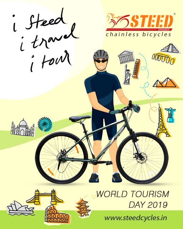 SteedChainless's tweet photo. World Tourism Day 2019!
Steed Dynamics Chainless Bicycles!
https://t.co/V5aSXBdzL7
#ChainlessCycles #SteedDynamicsChainlessCycles #GetFit #Cycling #FitLife #Fitness #Sophisticated #Chainless #GoGreen #WearHelmet #Safe #Rider #Travel #Tour https://t.co/lGR0Wy65OO