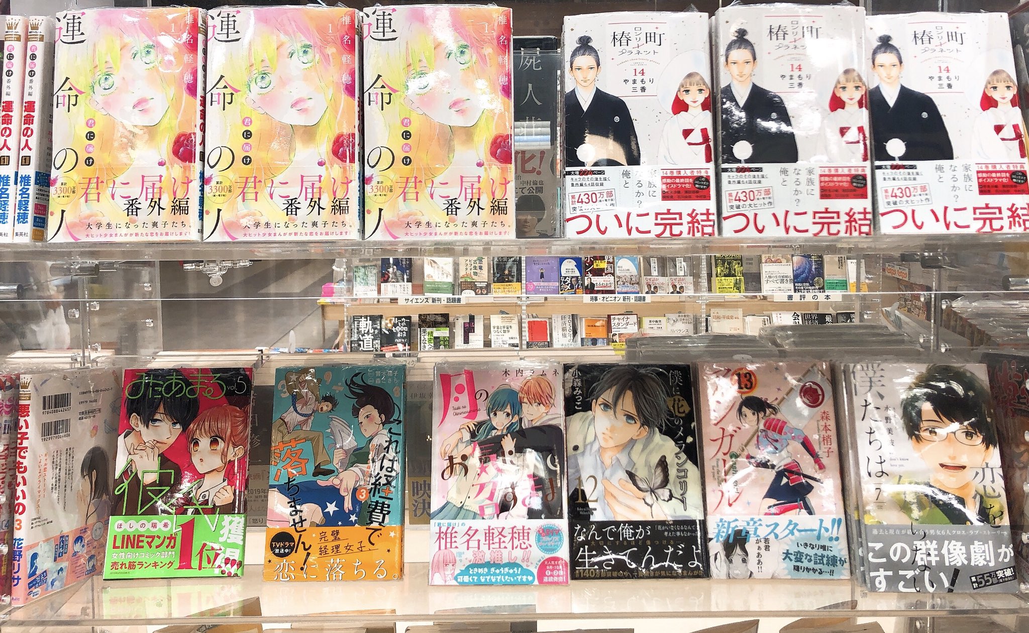 くまざわ書店東神楽店 本日入荷 椿町ロンリープラネット 14巻 完結巻 君に届け番外編 運命の人 1巻 恋を知らない僕たちは 7巻 アシガール 13巻 僕に花のメランコリー 12巻 月のお気に召すまま 1巻 これは経費で落ちません 3巻