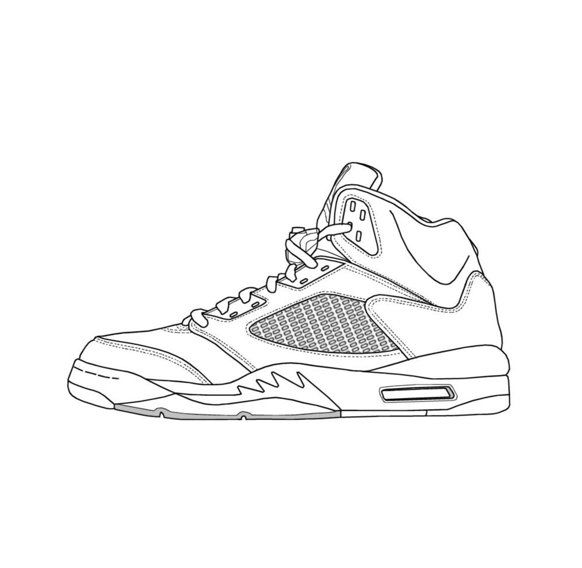 off white jordan 5 drawing