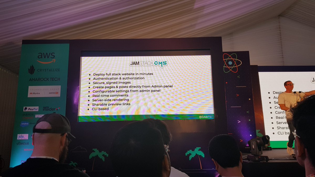 rakeshmenon13's tweet image. Follow @dabit3 to stay up to date on full stack serverless and @jamstackcms to get updates on JAMStackCMS... coming soon 😜
@react_india #react #javascript