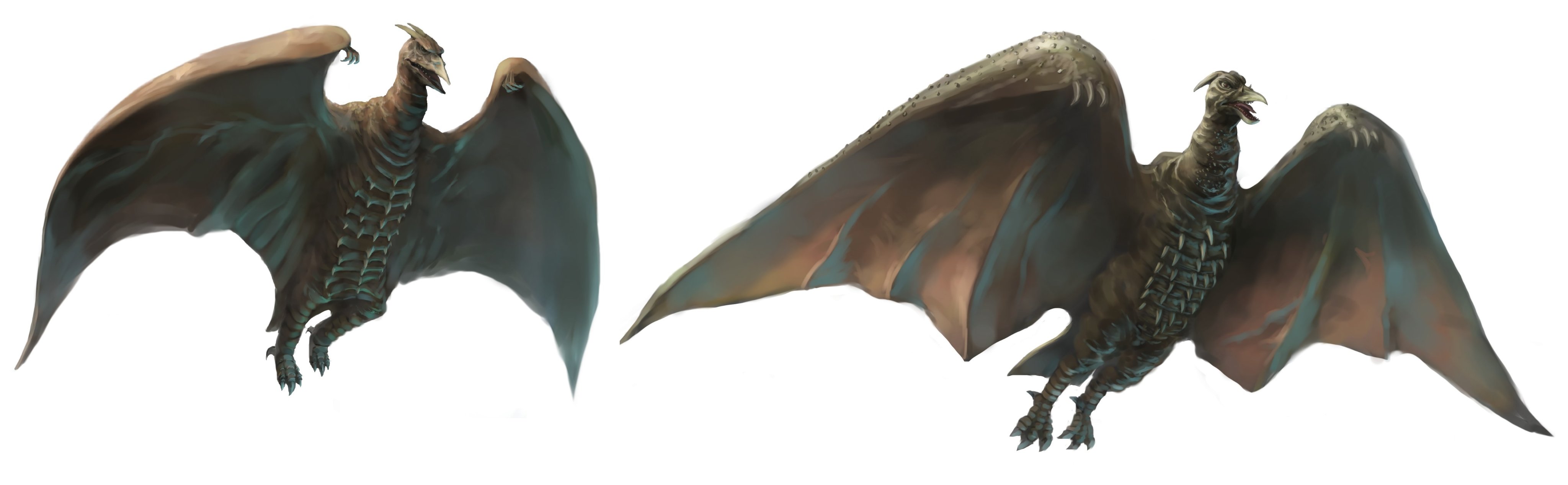 ゴジラ怪獣ソフビガレキ 二代目ラドン&モスラ幼虫 塗装済み完成品