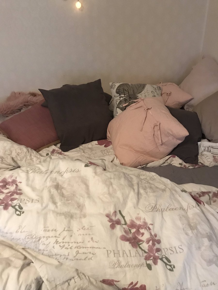 Elinerdos's tweet photo. Vaknade av mig själv inatt och hörde mig själv säga, kan du inte hoppa närmre mig och mysa” öppnar ögonen och inser att jag har 15 prydnadskuddar bredvid mig. Mitt underbara kärleksliv! Jävla kuddar. https://t.co/wtC6WoFqmJ