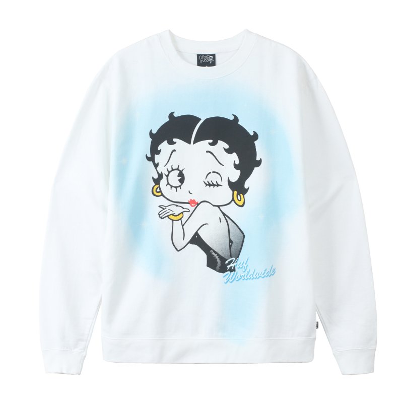 Seek Let New Arrival Huf X Betty Boop Betty Boop Air Brush Crewneck White Price 円 Tax Size M L T Co Gbiv5yjcw6 1930年代にアメリカのアニメーション映画に登場した大きな瞳とぼってりした赤い唇が印象的な少女キャラクター Seek Let New Arrival Huf X Betty Boop Betty Boop Air Brush Crewneck White Price 円 Tax Size M L T Co Gbiv5yjcw6 1930年代にアメリカのアニメーション映画に登場した大きな瞳とぼってりした赤い唇が印象的な少女キャラクター