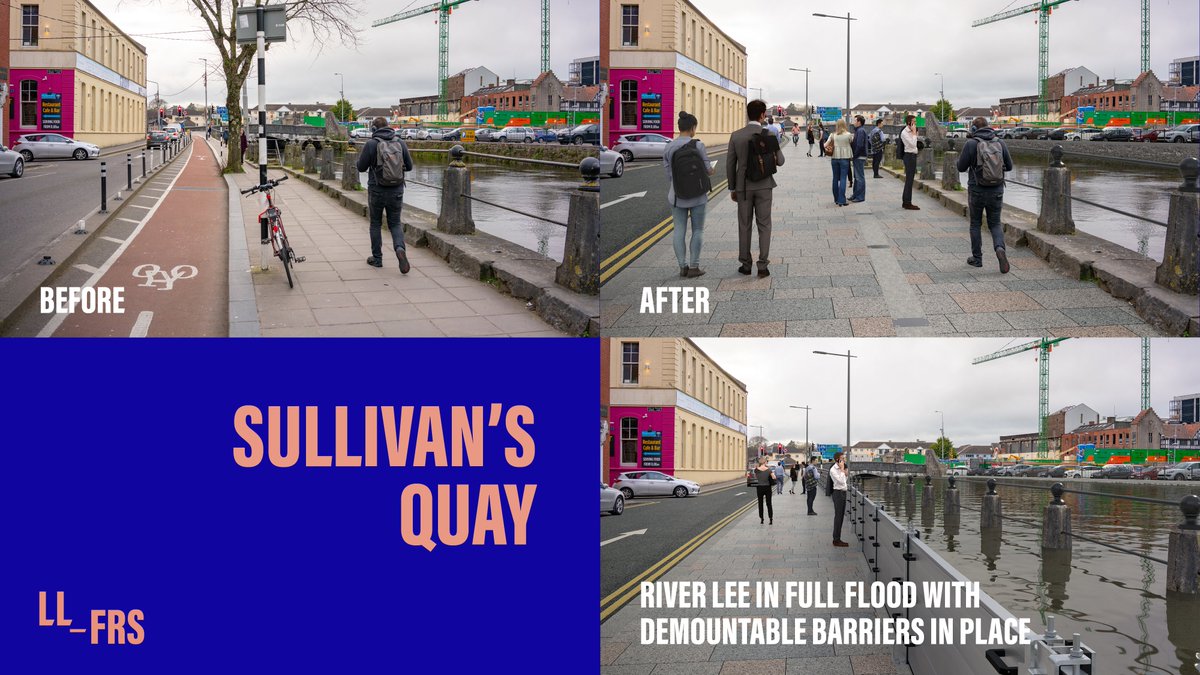 llfrscork's tweet photo. Flood protection at Sullivan's Quay comes with the added benefit of Public Realm improvements. #LLFRSCORK  #Protecting #Enhancing https://t.co/HWRDuAdA5p