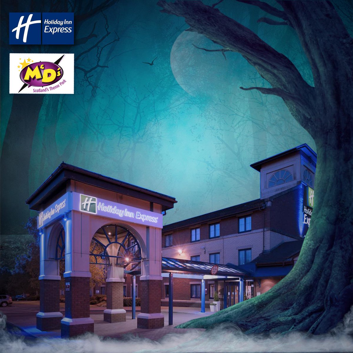 HIEXStrathclyde's tweet photo. Are you brave enough for any of the M&amp;Ds Scotlands Theme Park spooky Halloween events this October? 🎃

Make sure to book a room at our hotel - just a ten-minute walk from the theme park with competitive weekend rates!

Book online here: https://t.co/bCdJFFdpEh 👻 https://t.co/56mwcgXhZ9