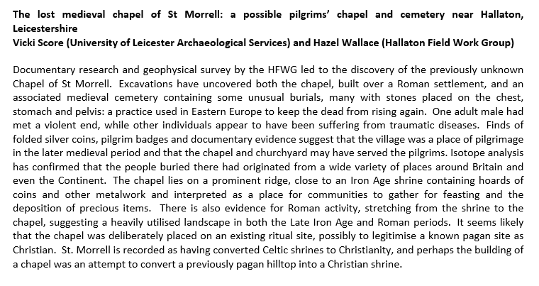 EMHERFonline's tweet photo. Its Friday! That means time for another #NewFrameworks abstract release. Here is @vicki_score with @ULASarchaeology and Hazel Wallace with the #HallatonFieldWorkGroup discussing the mysteries of the lost chapel of St. Morrell. Last chance to book tickets: https://t.co/gShJmZLDtU https://t.co/e4RXXyoYYA