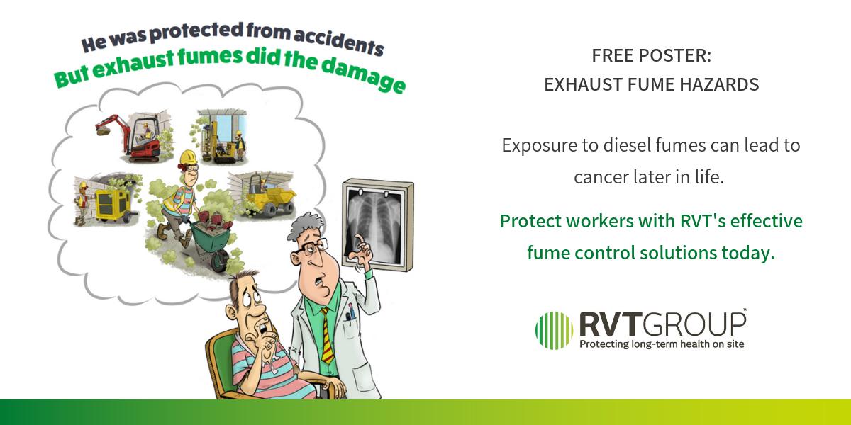 Ignore exhaust fumes on site today and it can seriously impair quality of later life. Raise awareness of the danger and need to implement exhaust fume control measures with this FREE poster. Get yours here: ow.ly/bNY150vGzW0