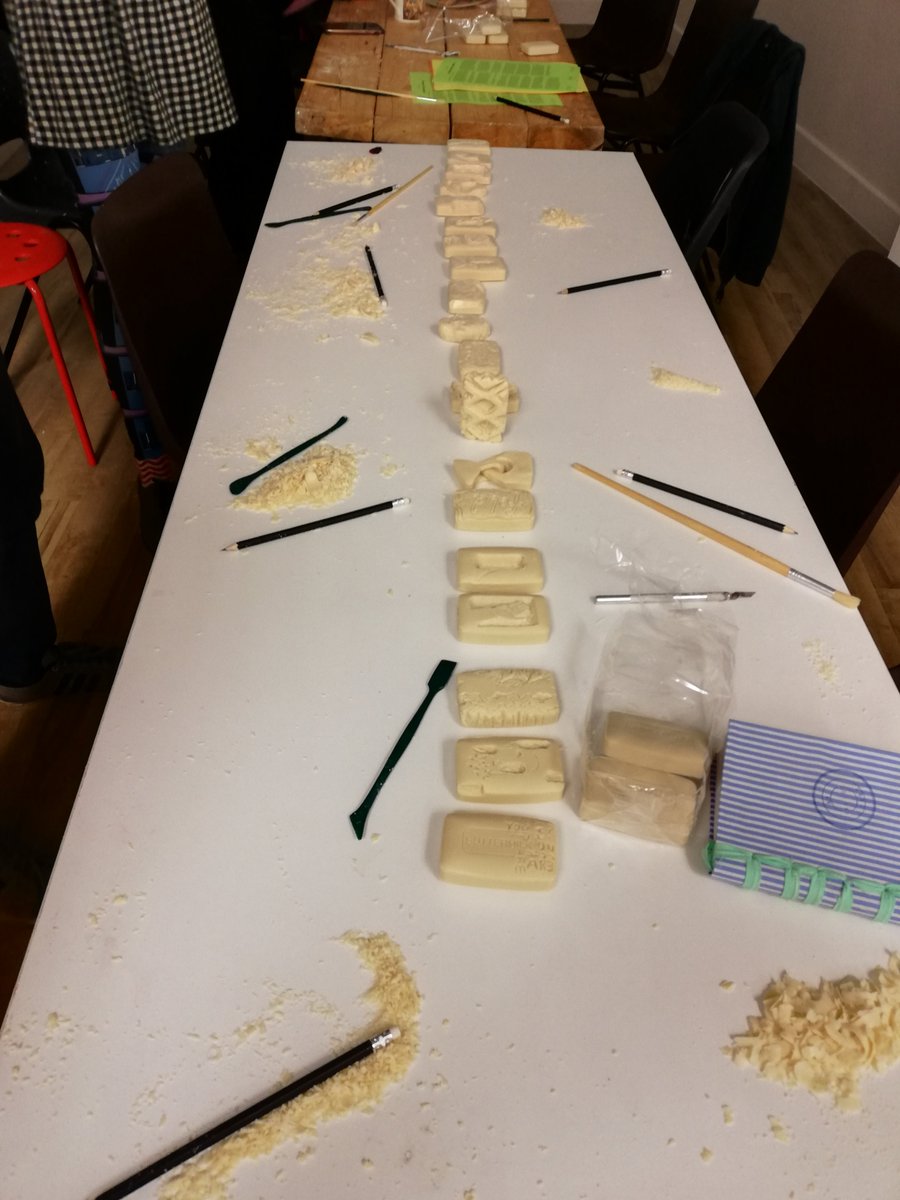 art_housecall's tweet photo. Great talk by #LeeCutter @KoestlerArts last night. Thanks to @arcadecampfa for hosting, and to everyone who came along and tried their hand at soap carving. You can see the results and the #briefhistoryofhealing exhibition at Arcade Campfa til Oct 5th. https://t.co/ow5OhfEtRU