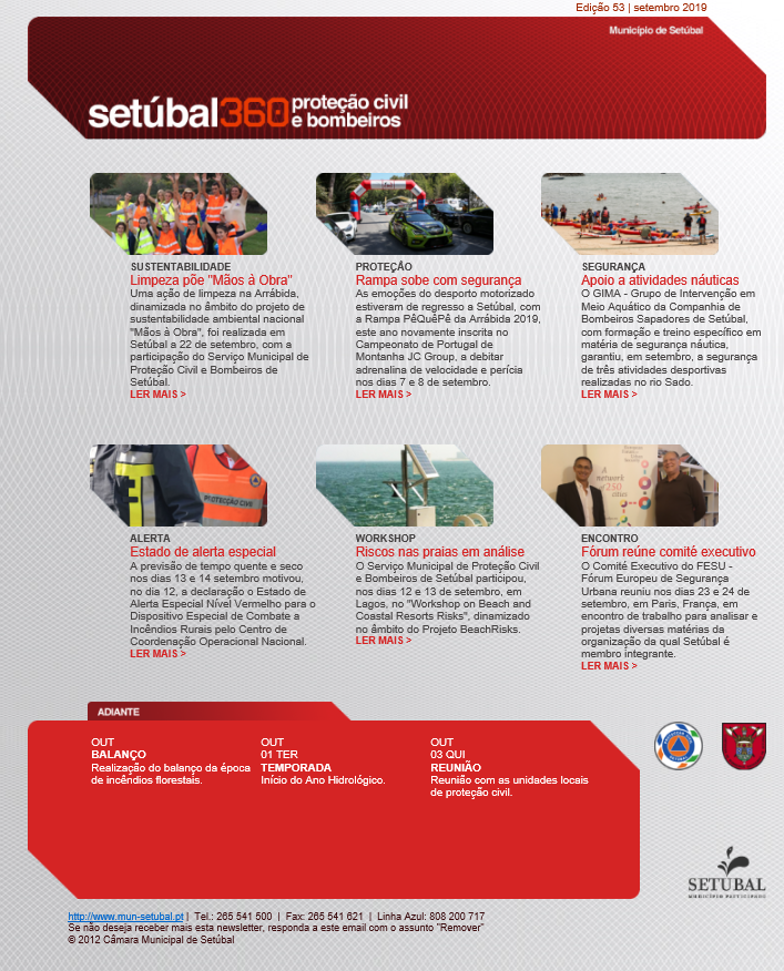 SetubalSos's tweet photo. #STB360PROCIV -  Já se encontra disponível a edição de setembro da nossa newsletter 📰https://t.co/92hbBECVG9🗞️Destaque para a participação do @munsetubal  no Fórum Europeu de Segurança Urbana @Efusnews  👇
https://t.co/hOZ4bYbFqv https://t.co/6lAh8ZJPJw