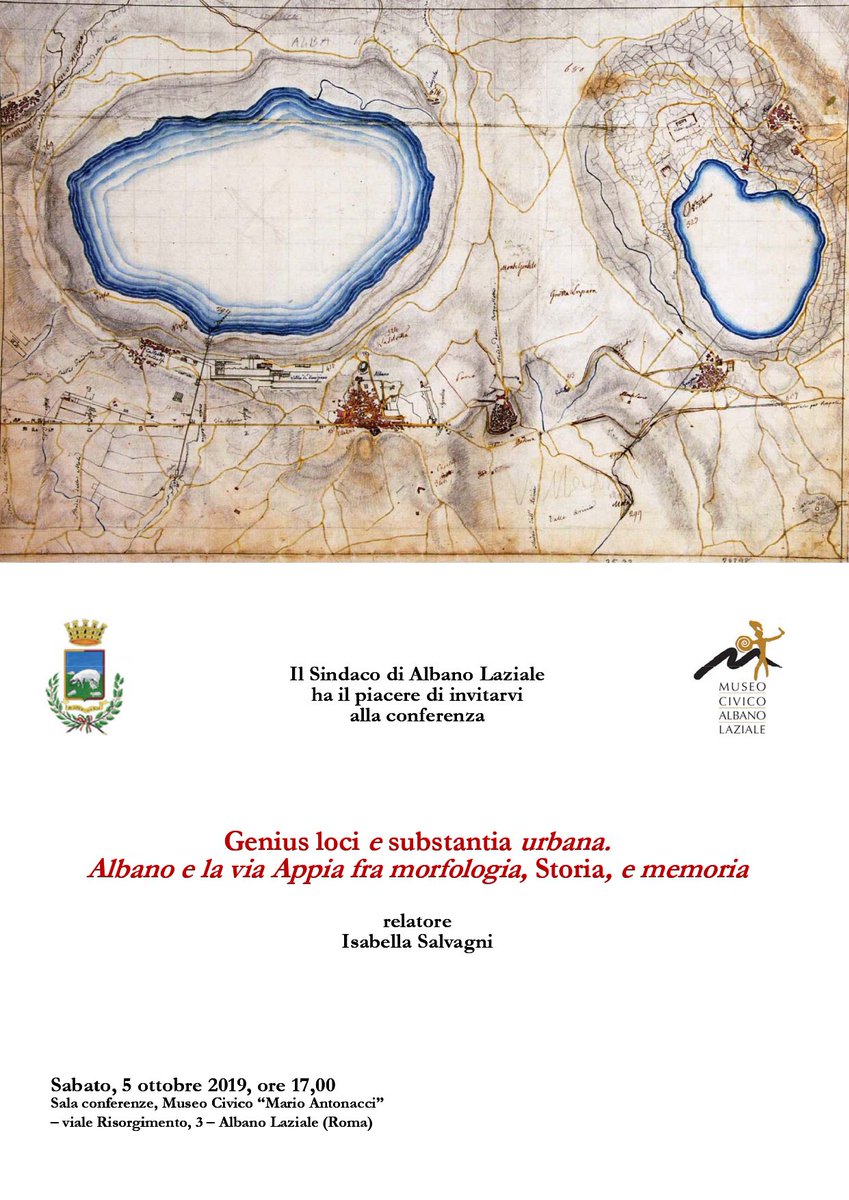 MuseiAlbano's tweet photo. Il 5 ottobre il Museo vi invita alla presentazione del libro “Genius loci e substantia urbana”, l’ingresso è libero, vi aspettiamo! 
#museoalbano #albanolaziale #castelliromani https://t.co/19BtpqMxKp