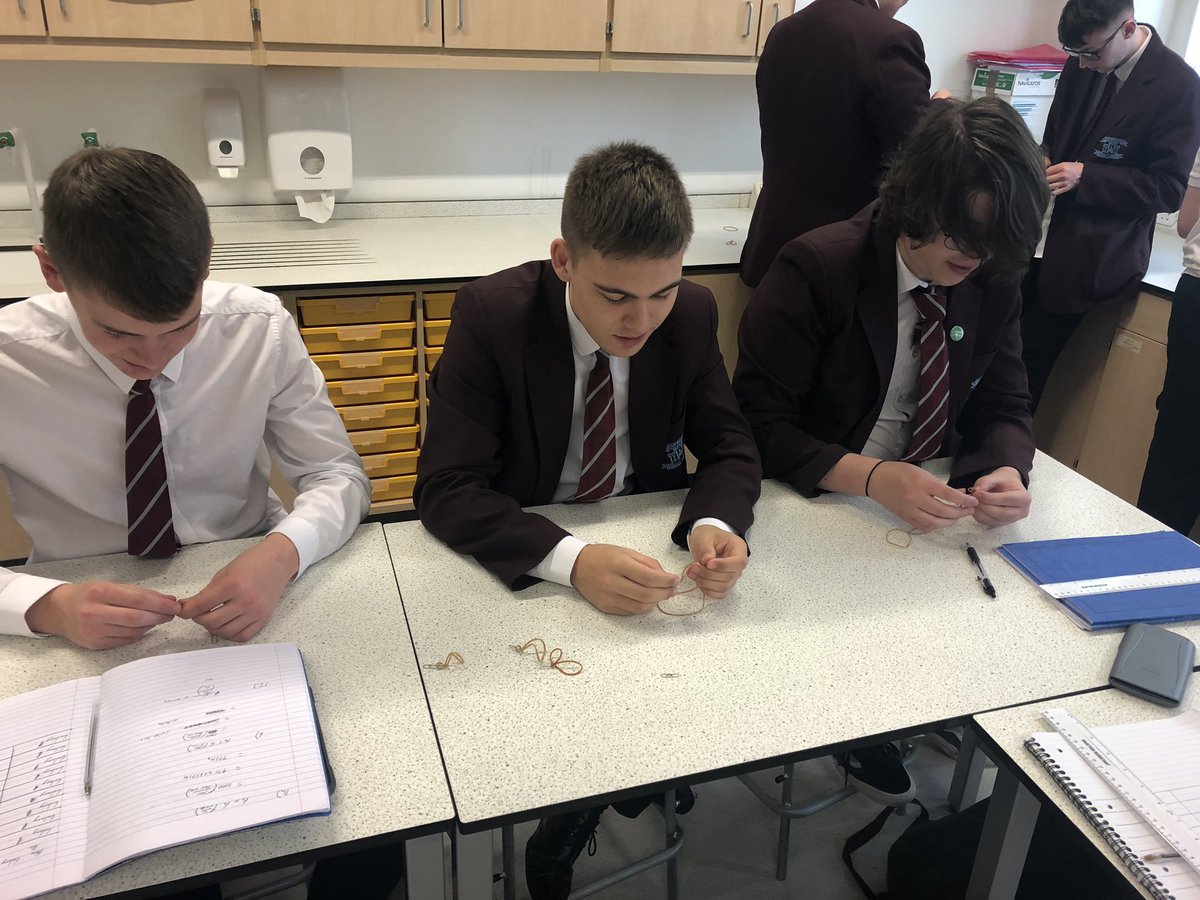 ForAcadPhysics's tweet photo. Higher investigating the expansion of the universe; using paper clips and rubber bands! Despite choosing different “home” galaxies every group managed to find that the expansion was the same regardless of where you measured from #mindblowing #cosmology #activelearning #HubblesLaw https://t.co/XI3K7cMl24