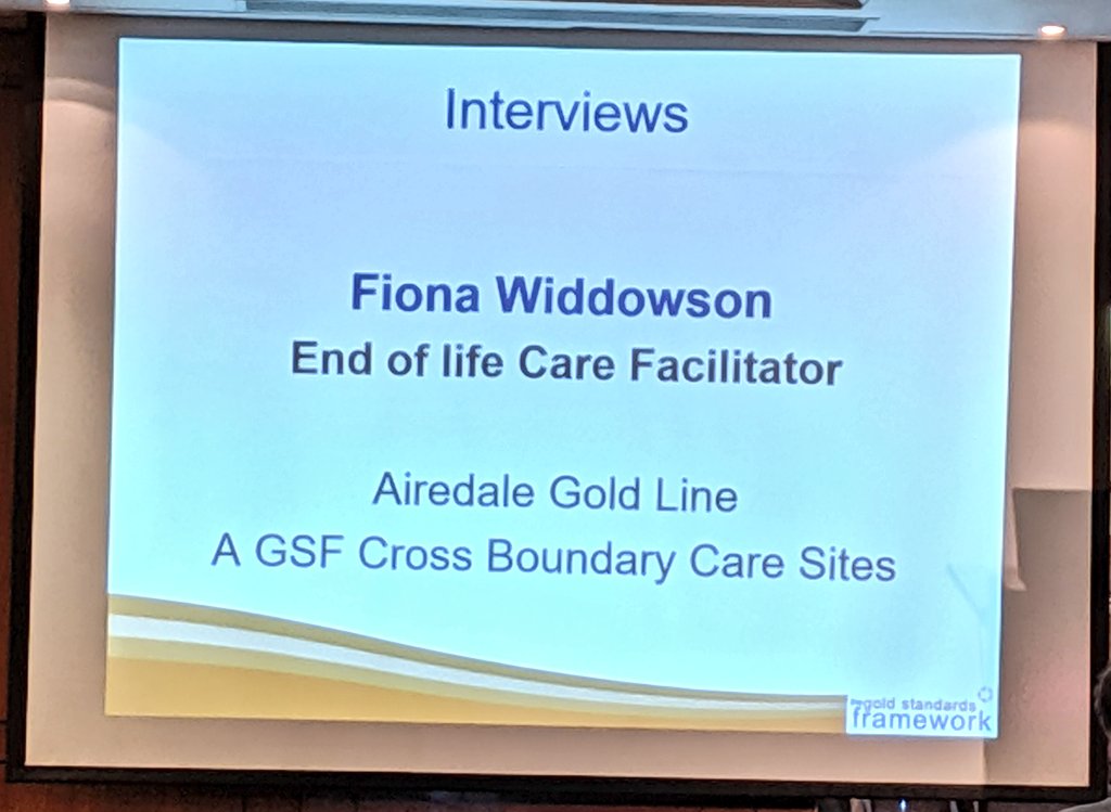 GeriSoc's tweet photo. Fiona Widdowson discusses 'Goldline' in AWC and Bradford which is a nurse led 24/7 telephone service providing end of life advice and support #GSFConf19 https://t.co/o6LSSSdo0o