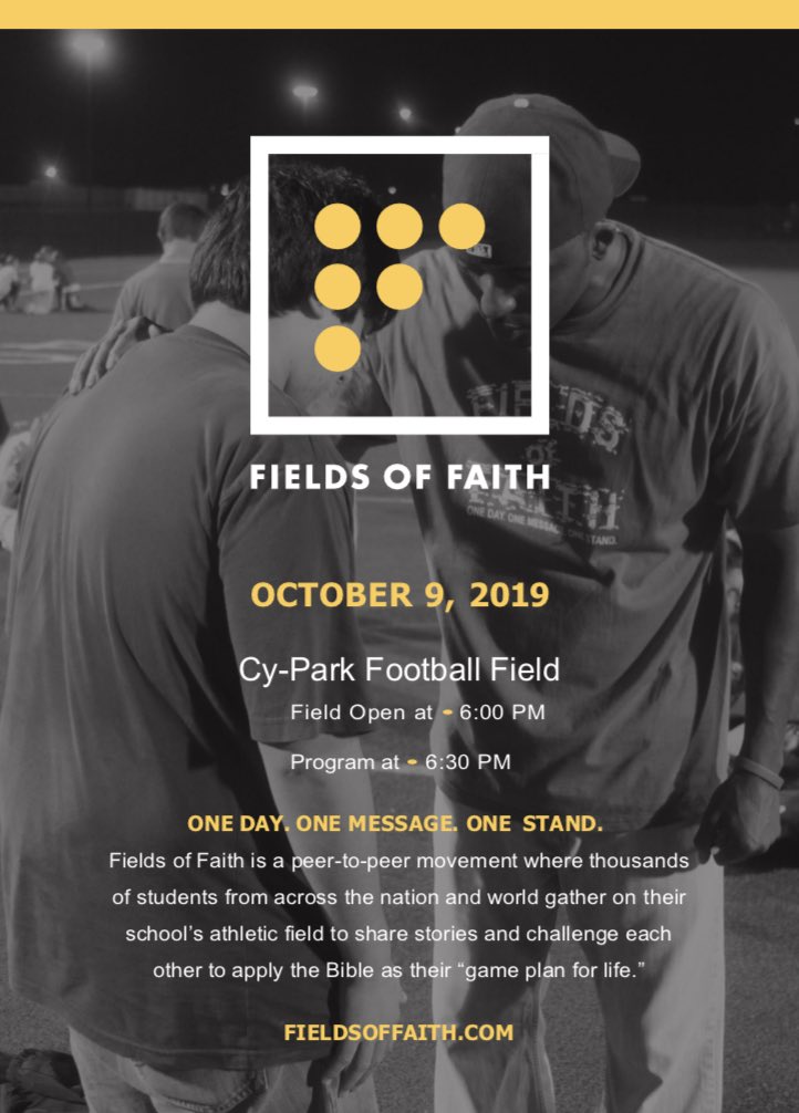 Smith_FCA's tweet photo. We had an awesome time with our FCA students at our first @SmithMS_CFISD huddle. Our upcoming event is the Field of Faith on October 9th! See you then!! https://t.co/0O53qYu5uQ