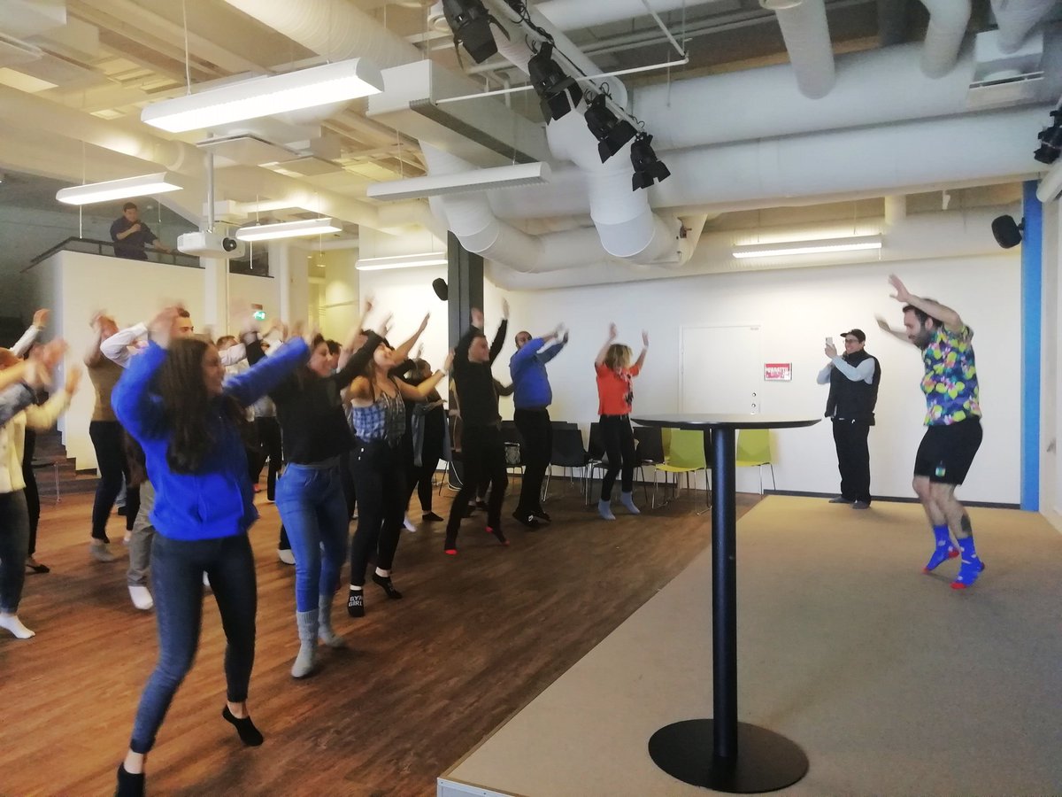 tamk_global_edu's tweet photo. Such a fun cooperations needs to be celebrated! After the presentations it's time for some #Zumba!  @ProaFI @TAMK_UAS #FEEUDP #UDP @andres_zahler https://t.co/cERtTVeF5f
