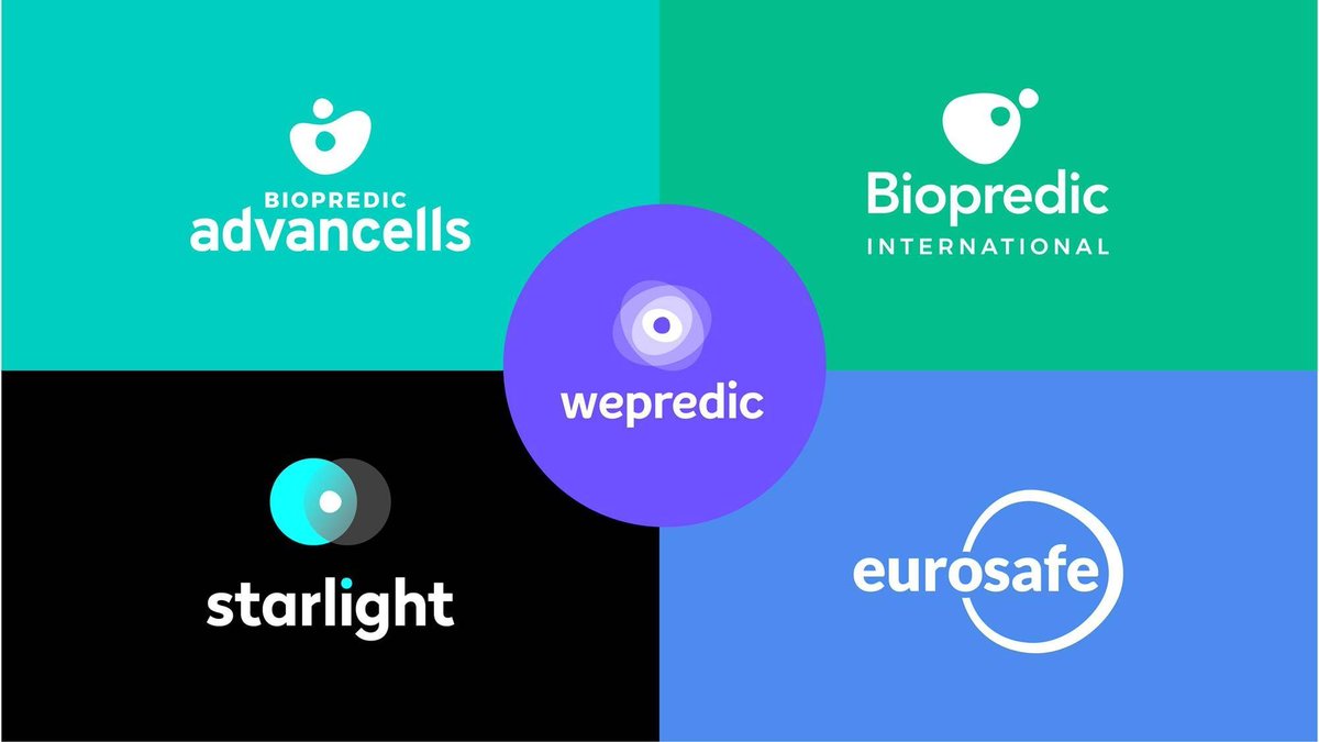 New visual identities for all Wepredic's companies !
#biotech #cells #stemcells #holding #corporate #branding #newlogo #communication #eurosafe #biopredic #starlight