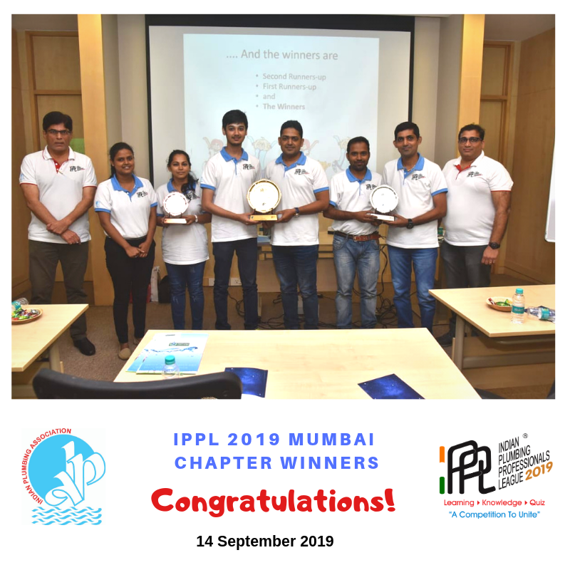 OfficialIPA's tweet photo. Congratulations to all winners of #IPPL2019 #MumbaiChapter.
Winner: Purab Morwal & Mohammed Raees Shaikh;
Second: Sunil Dalvi & Naresh Ghonge and
Third: Vaishali Angre & Kaveri Ghose,
#GrandFinale on #Day2 of #26thIndianPlumbingConference. Register Now https://t.co/t5ZT2nJxAS https://t.co/9gGb4kNPkJ