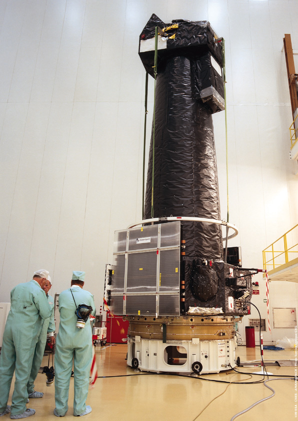 DutchSpace's tweet photo. Nice shot of @ESA_XMM during integration at CSG #ESA #V119 https://t.co/7bS77zOqHl