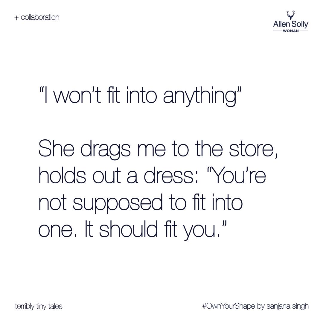 Sanjana Singh writes a #Collaboration [ 140 ] on #OwnYourShape

Own your shape, no matter what.
Confidence doesn’t have a size.

<a href="/allensolly/">Allen Solly</a> 

Visit : allensolly.com/category/colle…