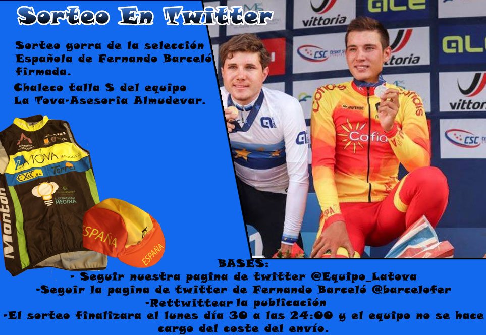 FBarceloTeam's tweet photo. Aprovechando la celebración del mundial de ciclismo que se realiza estos días vamos a recordar la participación la pasada temporada de @barcelofer  en el Europeo,  en el mundial de Innsbruck, con el sorteo de una gorra de la selección Española y un chaleco del club https://t.co/cq5X6ty4u1