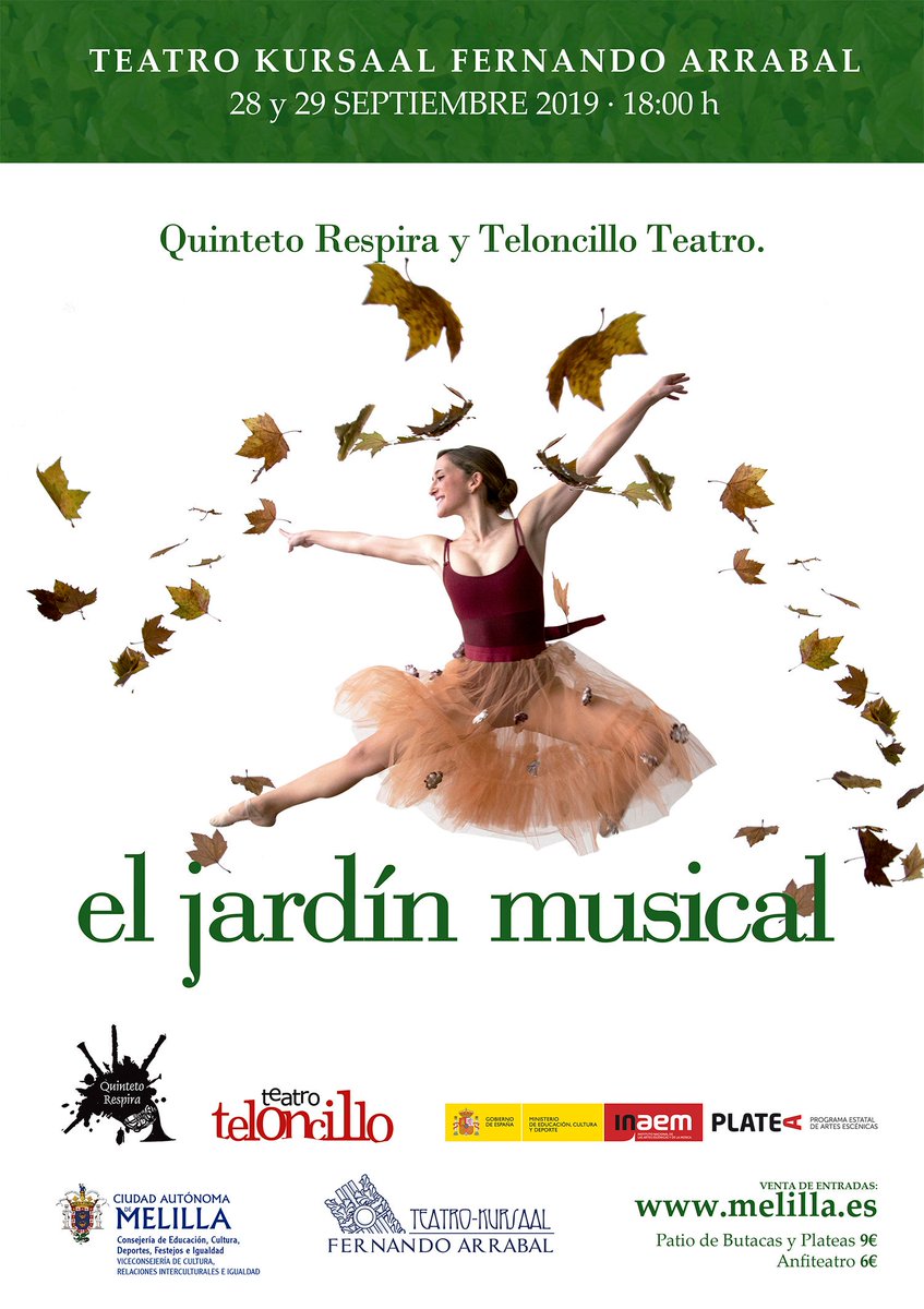 cadenasermel's tweet photo. 🎭 Este sábado 28 y domingo 29, a las 18.00h, los más pequeños de la casa podrán disfrutar de 'El Jardín Musical' en el @Kursaal_Melilla. 

📌 Entrevistamos a la directora de @Teloncillo Ana Isabel Gallego, y a la responsable de Quinteto Respira, Katrina Penman https://t.co/HquGUUZyX3