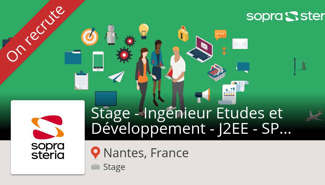 Chauveau44's tweet photo. Stage - #Ingénieur Etudes et #Développement - J2EE - SP H/F (#stage) recherché #NantesFrance. #SopraSteria https://t.co/olJPRlhQUB https://t.co/GXAgbvw7BZ