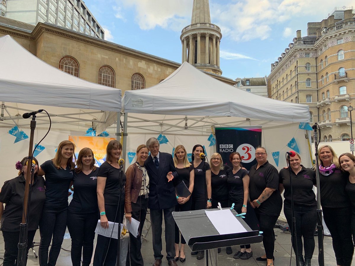 Did you catch us on BBC Radio 3 In Tune yesterday for #BBCMusicDay2019 ? We loved this year's theme of Music and Wellbeing - as Kelly said, 'When you aren’t with your family, your choir is your family' 💜
Listen to us perform and chat to <a href="/thekatiederham/">Katie Derham</a> at bbc.co.uk/programmes/m00…
