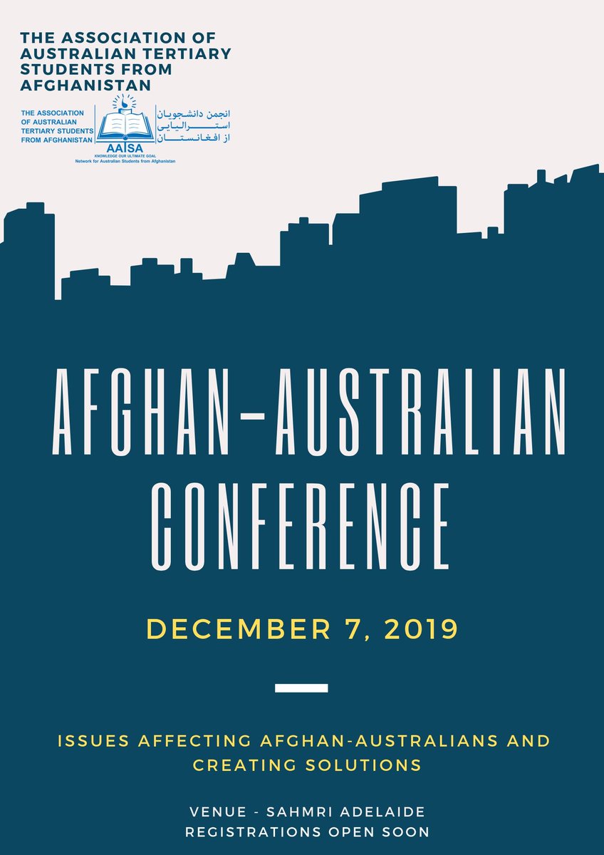 AATSA8's tweet photo. A one of a kind platform which aims to promote education, critical thinking, unity and will serve as a space to network

Open to all members of the Afghan community, inclusive of those interstate. We welcome individuals of all education levels, profession and background #AfgAus19 https://t.co/T0EvNE56Pk