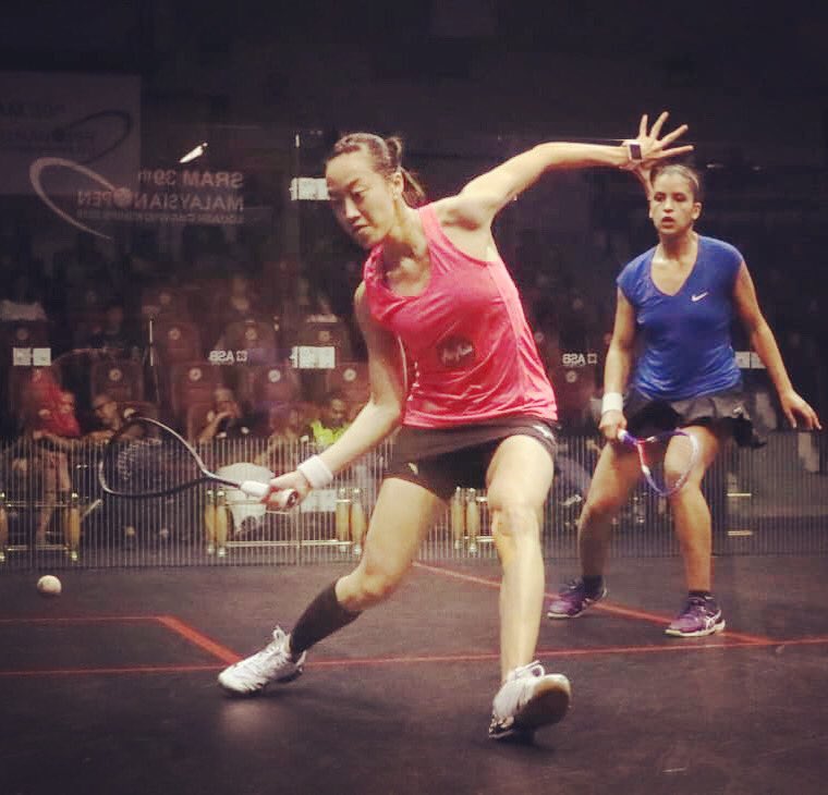 WeeWernLow's tweet photo. Through to the semifinals of the Malaysian Open after beating Menna Hamed today! Will be up against Vanessa Chu ๐ญ๐ฐ at 1.30pm at Bukit Jalil! Letโs go! ๐ช๐ป๐ฒ๐พ Photo by @dll_sports #wwl #teammalaysia #airasia #nusmetro #headsquash #mizuno #atftape #bauerfeind https://t.co/Vi94we2Szz