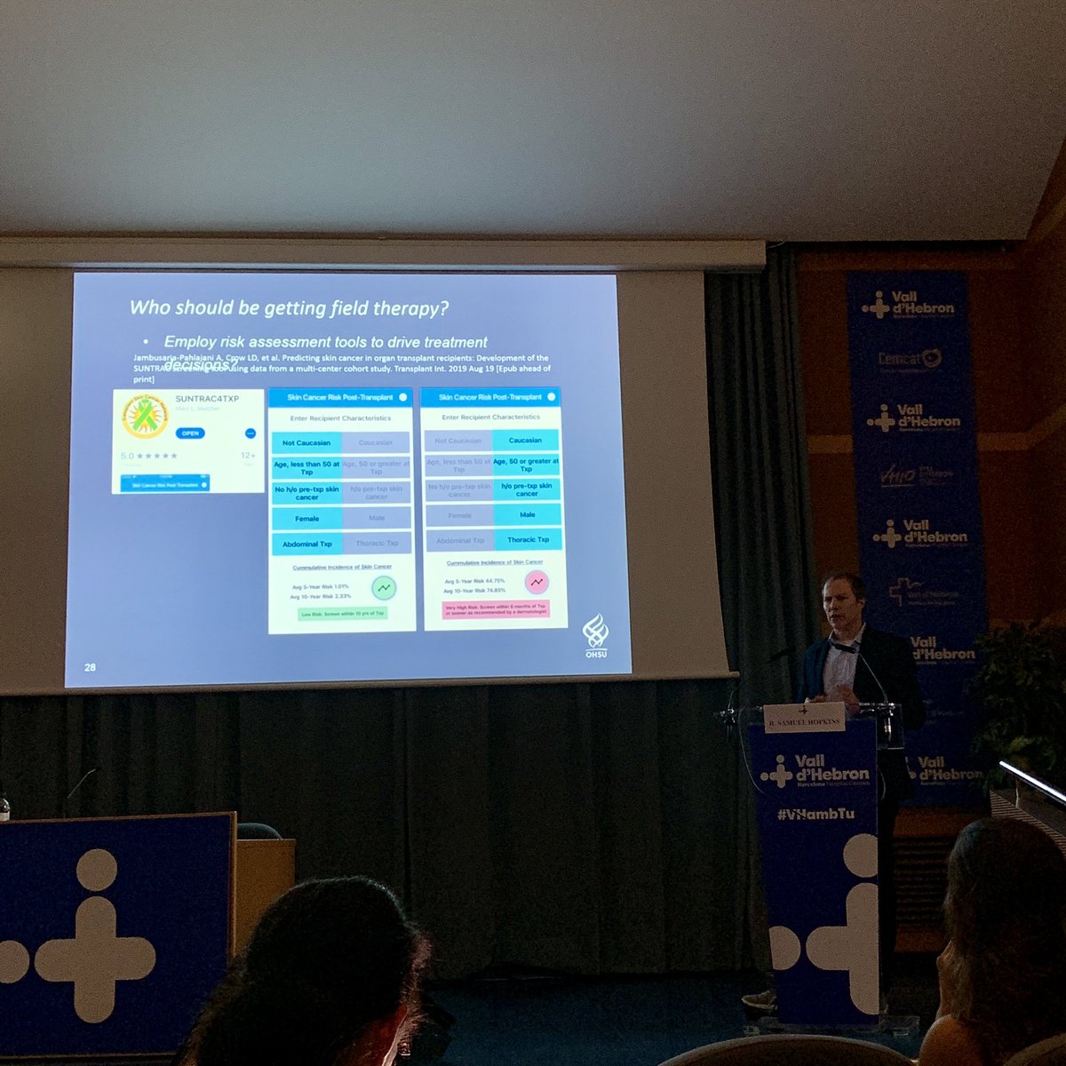 transplantskin's tweet photo. Dr. R. Samuel Hopkins of @OHSUKnight gives the #SUNTRAC4TXP app a shout out in his talk at SCOPE https://t.co/GPrkGmgNqU