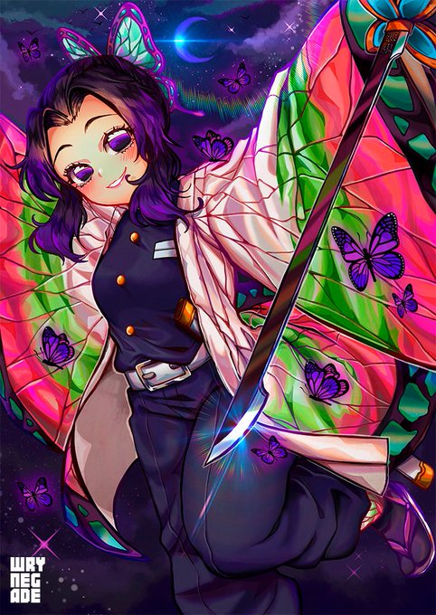 wrynegade | Yaoi ExpoさんがTwitterに投稿した胡蝶しのぶ(鬼滅の刃)のイラスト。