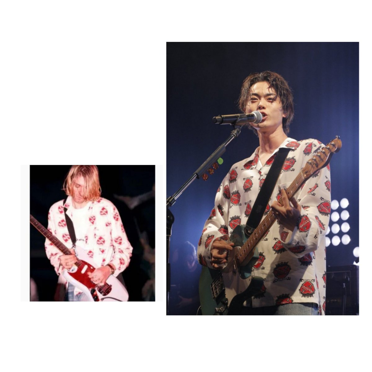カート・コバーンと菅田将暉💗 音楽・グランジファッション・パジャマ
