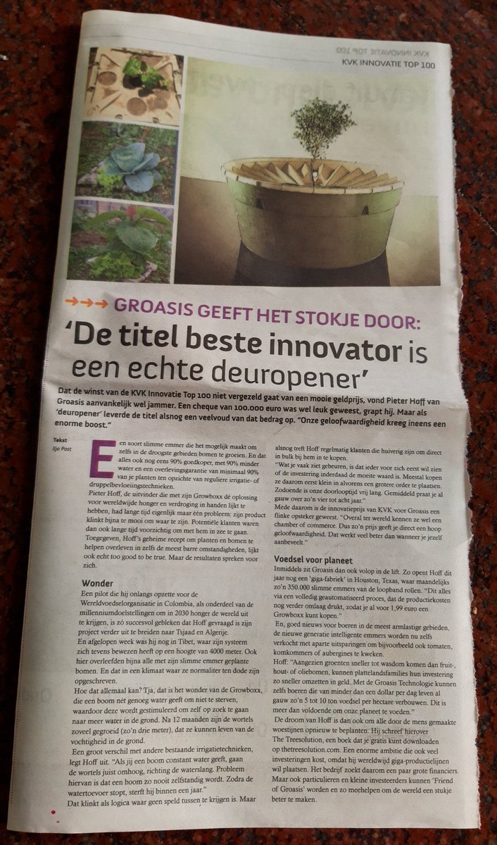 mijnkunst_enzo's tweet photo. @raadvanalmere @FloriadeExpo
@floriadebclub #pieterhoff Gefeliciteerd! @GROasisGardener met de titel #beste #innovator 👍😀😍 ik hoop dat @Floriade2022 mijn advies heeft gevolgd jullie te betrekken bij het #Arboretum Maar #Groasis kan nog meer...KVK Innovatie Top100 @telegraaf https://t.co/ZfpK3YIRrG