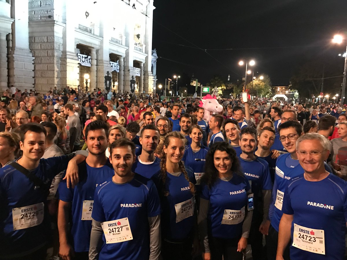 ParadineGmbH's tweet photo. The Paradine Team has started a very active autumn. We participated in the Wien Energie Business Run and Erste Bank Vienna Night Run, as well. Congrats to everybody!
#running #motivation #teambuilding #teamspirit #sport #thebestteam #vienna #businessrun #nightrun https://t.co/asfIpeEKiK