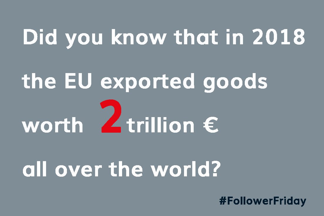 #FollowerFriday Did you know? EU products are in demand on world markets. Do you know the top 5 target countries? #EU #products #exports #world #didyouknow