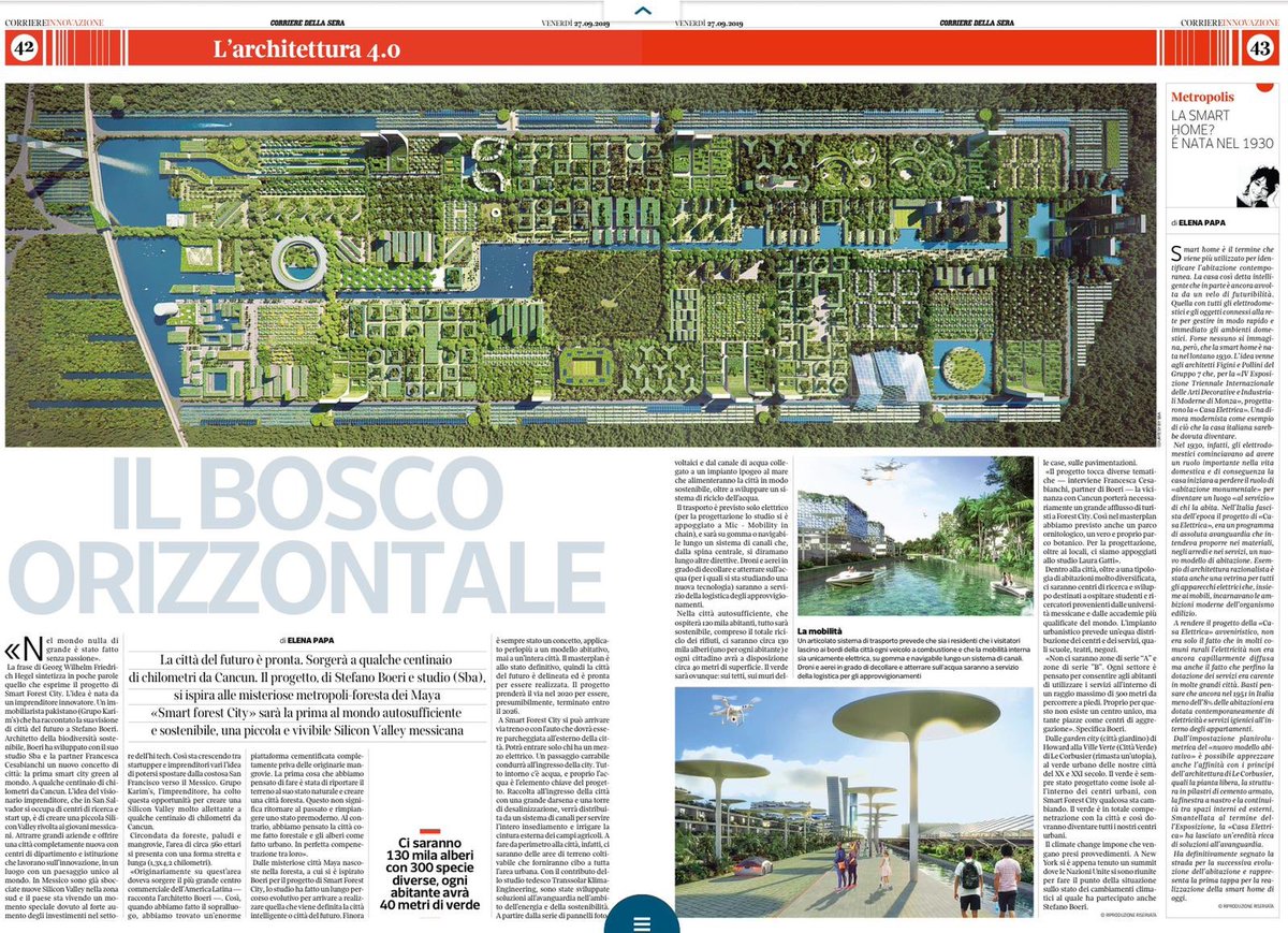 una nuova alleanza tra foreste e città, per secoli separate, è la grande sfida del futuro delle comunità umane. #forestazioneurbana #UNClimateActionSummit #Cancun #forestcity #CITTA手帳 #cittaforesta