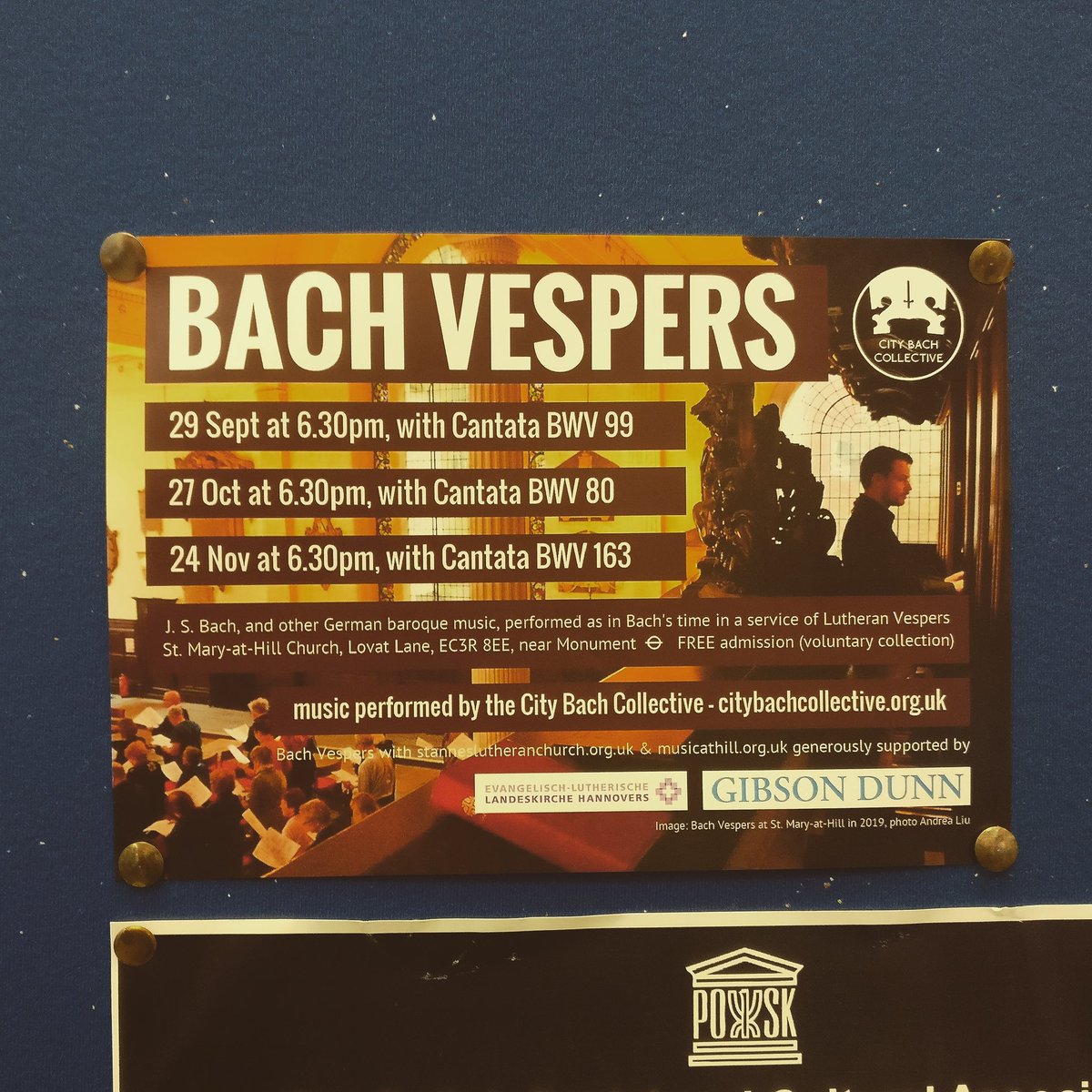 City_Bach's tweet photo. This Sunday at 6.30pm #CityBach #BachVespers https://t.co/UxUBdGgUsk