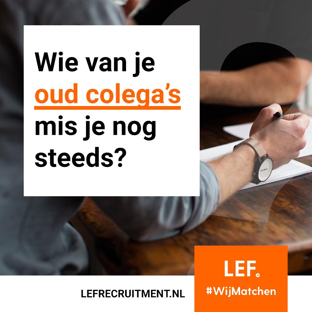 Wie van je oud collega’s mis je nog steeds? Tag hem/haar! #WijMatchen #ExpertInRecruitment #BeterEenGoedeCollegaDanEenVerreVriend