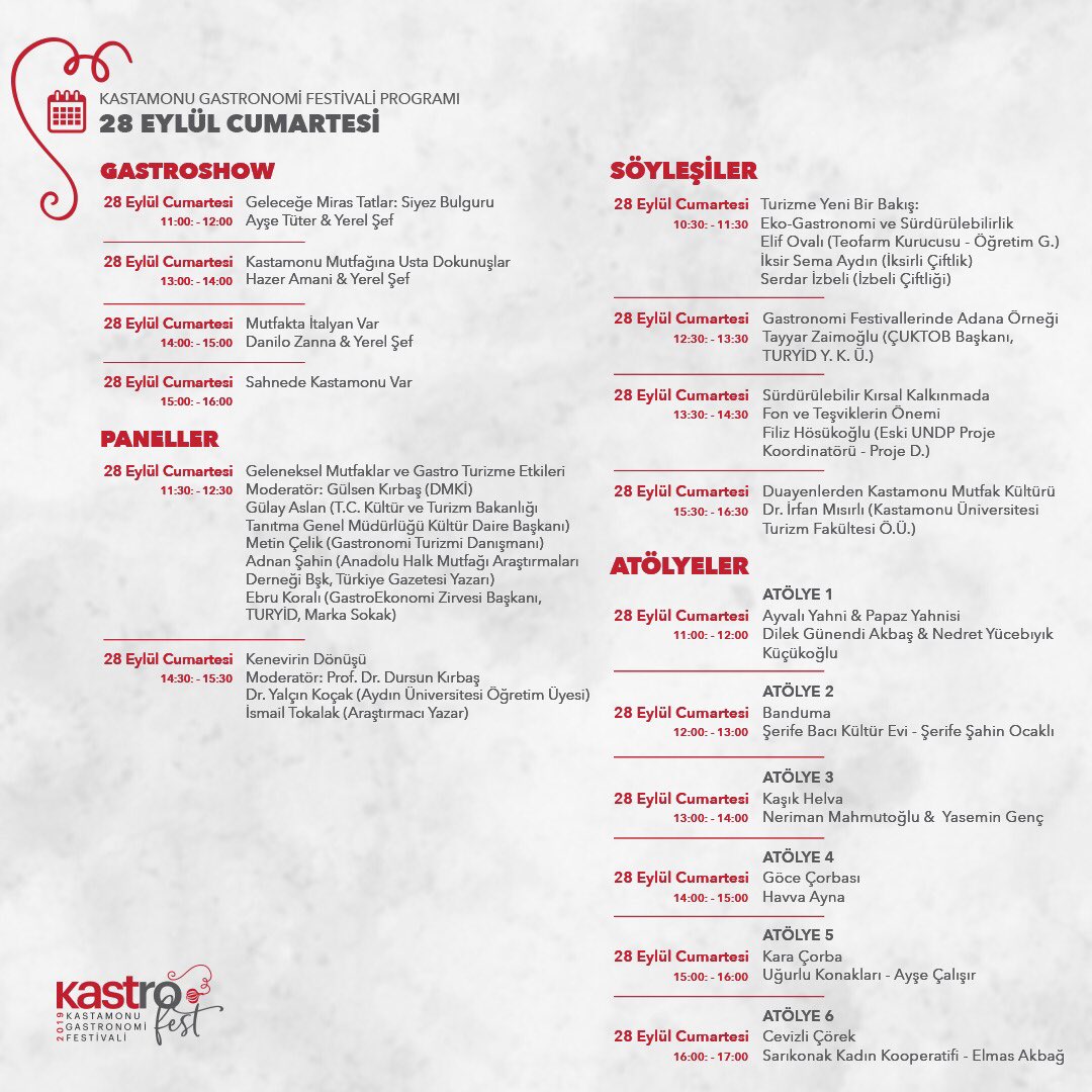Kastro_fest's tweet photo. Biribirinden özel katılımcıların renk katacağı söyleşi, panel, atölye ve gastro sahnelerin yer aldığı gastronomi festivalimizde dilediğiniz etkinlikte yer alabilirsiniz. https://t.co/SUO6BX9WDi