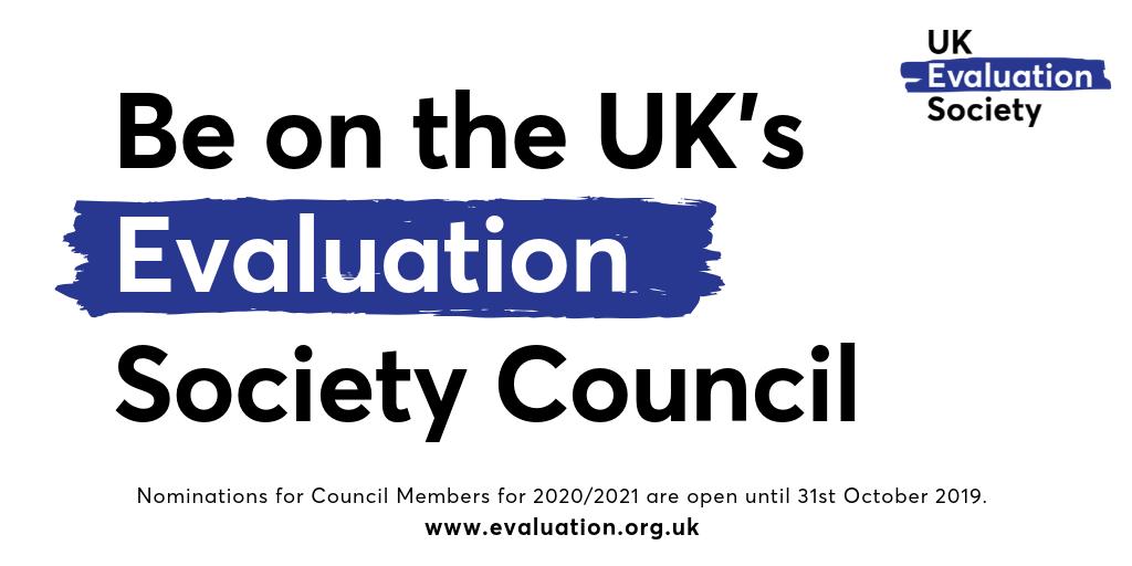UKevaluation's tweet photo. Nominations now open to join the @UKevaluation Council - apply by 31st October 2019 or share this with your networks. More details here... https://t.co/ZW0hZI0nU9 https://t.co/5Zws1aHT4P