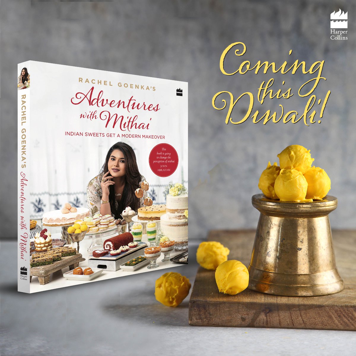 This Diwali, <a href="/rachelgoenka/">Rachel Goenka</a>, a Le Cordon Bleu-trained chef, is all set to bring to you 50 original recipes of Indian classic desserts with a modern twist.
Find out more about these too-pretty-to-eat delicacies in #AdventuresWithMithai here: harpercollins.co.in/rachel-goenkas…