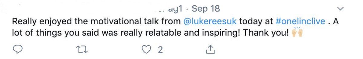 lukereesuk's tweet photo. Last week I had the pleasure at speaking at @Linc_Cymru Staff Conference inspiring their staff to believe in themselves to unlock their own potential.
Messages like this is why I choose to share my story to help others 👇🏻
#OneLinc https://t.co/ziyJuUMu5A
