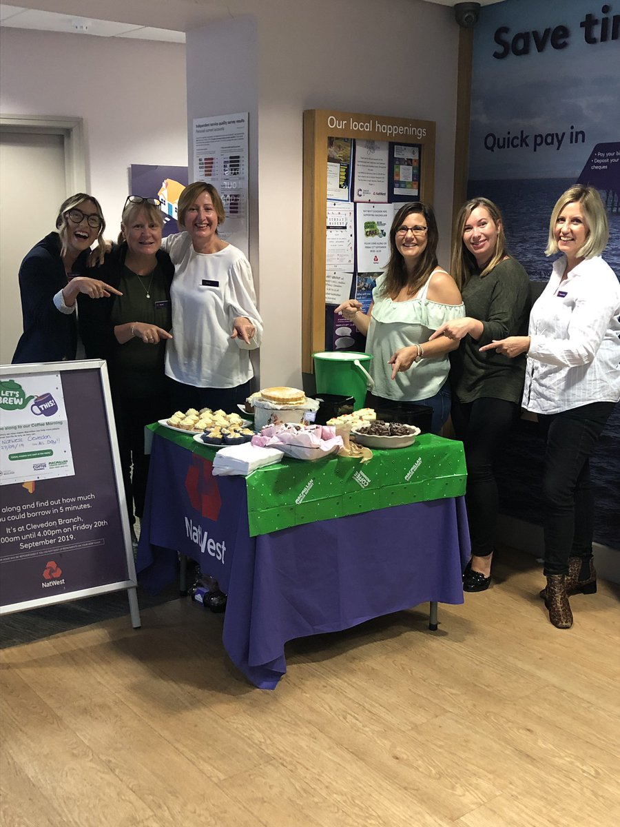 KarenJo47691226's tweet photo. Please come and support us today in Natwest Clevedon in aid of Macmillan.. lots of cakes !!! @HelloClevedon https://t.co/DAm8jyiGqe