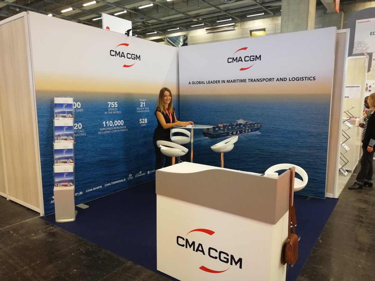 cmacgmjobs's tweet photo. We are present today @sciencespo job fair. We are waiting for you to talk about our opportunities in #businessdevelopment, #finance, #marketing, #SSE, #communication, #CSR, and many other! #ForumScpo #CMACGMJobs #ShippingTheFuture https://t.co/k7bvENeEub