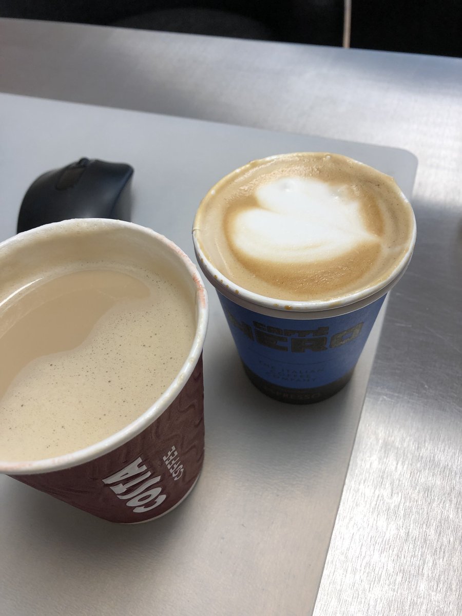 MissMac90's tweet photo. When @CostaCoffee flat white are so bad you have to go and buy another from @caffenerouk #nerosavedtheday #costawhatthehellisthat https://t.co/xQNfUed2Rq