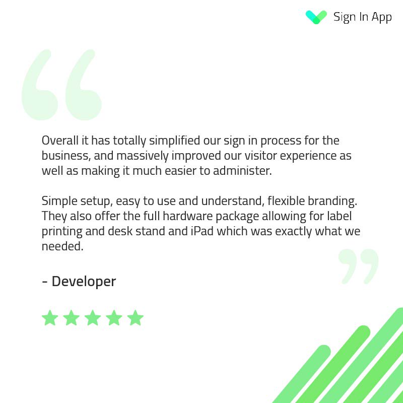 signinapp's tweet photo. "It has totally simplified our sign in process for the business."
Another happy business in the #SignInApp community ๐
Has SIA transformed your business? Leave us a review on Capterra ๐ https://t.co/Sm9SOooXmJ
#visitormanagement #signinsolution #customersatisfaction https://t.co/msFU2jFKGj