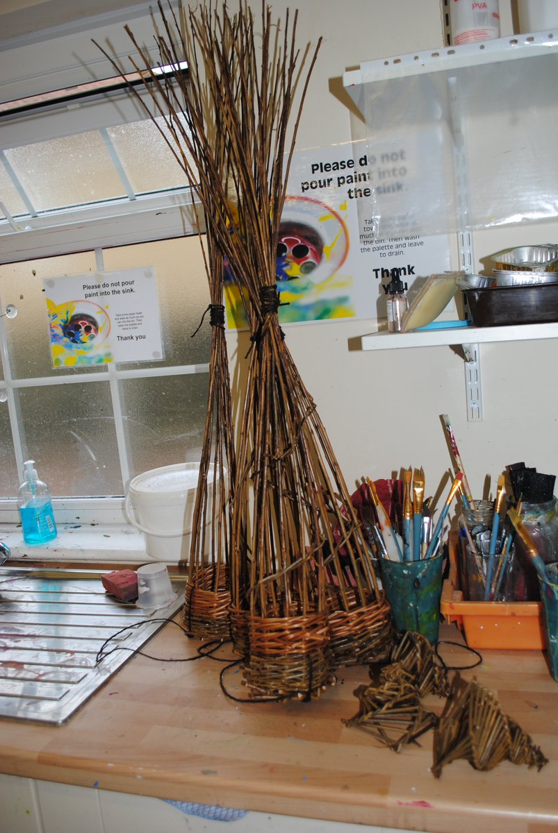 NESSSS2017's tweet photo. Its been a busy week at NESSSS. We started the week with a fantastic workshop on willow. We are really impressed with how well all students engaged with the experience, their well made bird feeders and sculptures. https://t.co/vnxvuo58rt
